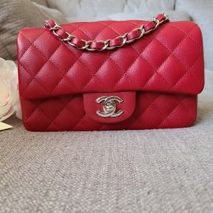 ❌SOLD❌ Chanel 17b Red Mini Flap Bag